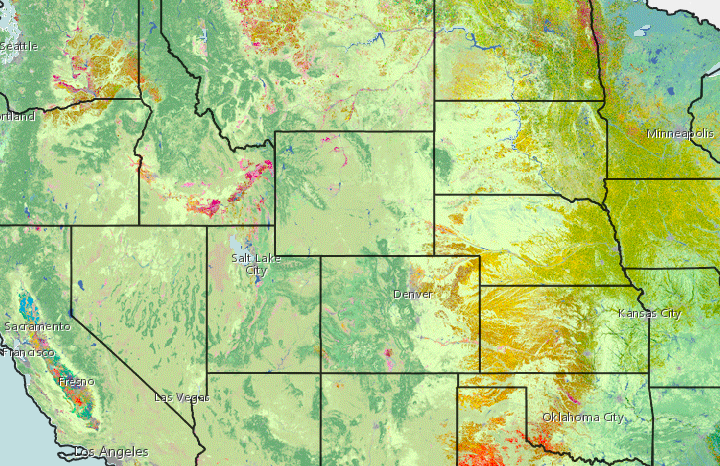 Map of the western united states showing where major types of crops are grown